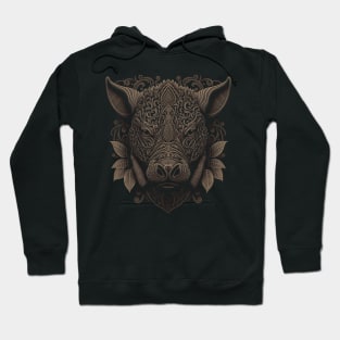 rhinoceros decorated with Javanese ornaments Hoodie